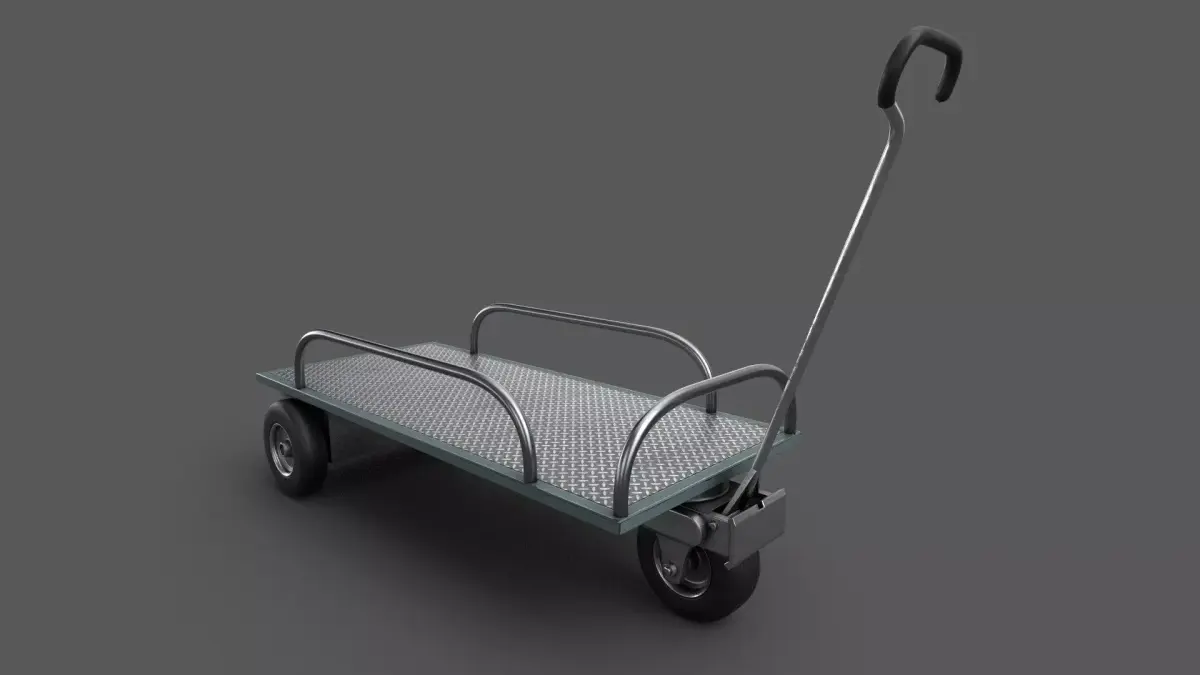 Three Wheel Trolley Low-poly 3D model