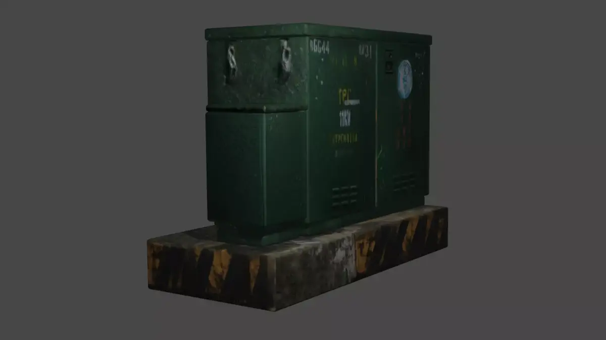 Electrical Distribution Cabinet low-poly 3d model 3D model