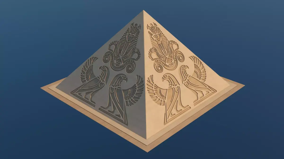Futuristic Egyptian Pyramids - 004 - Topology 3D model