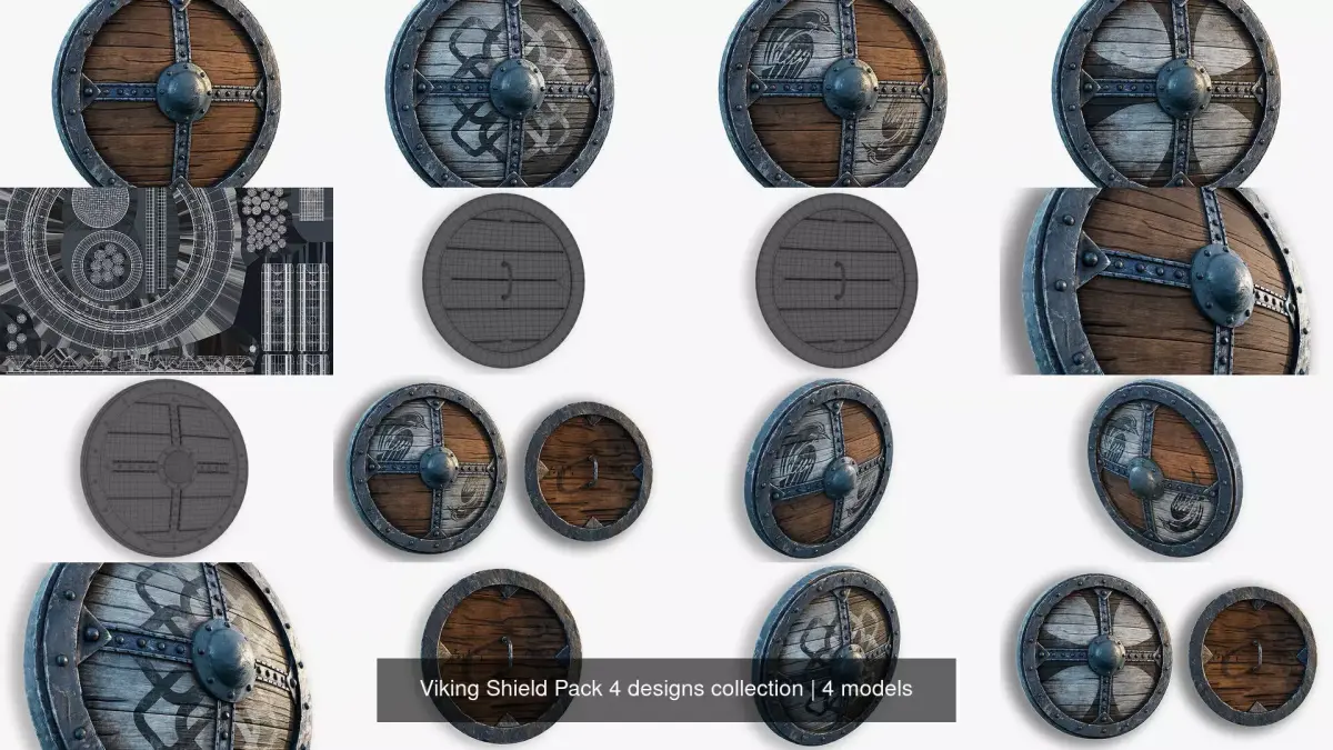 Viking Shield Pack 4 designs collection 