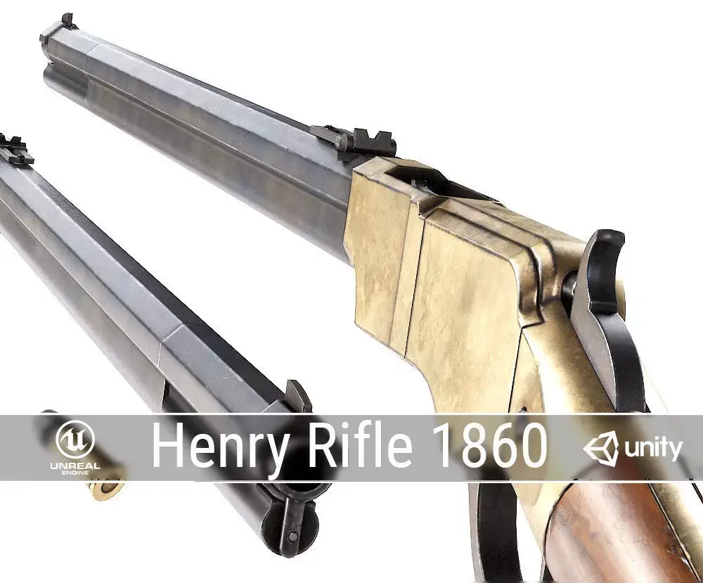 PBR Henry Rifle 1860 Low-poly 3D model