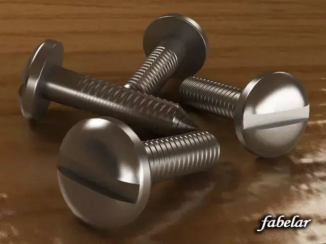 Screws three stainless steel Free 3D model