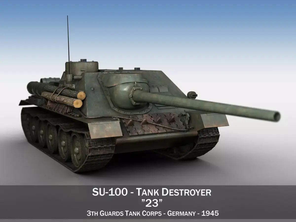 SU-100 - 23 - Soviet Tank Destroyer  3D model