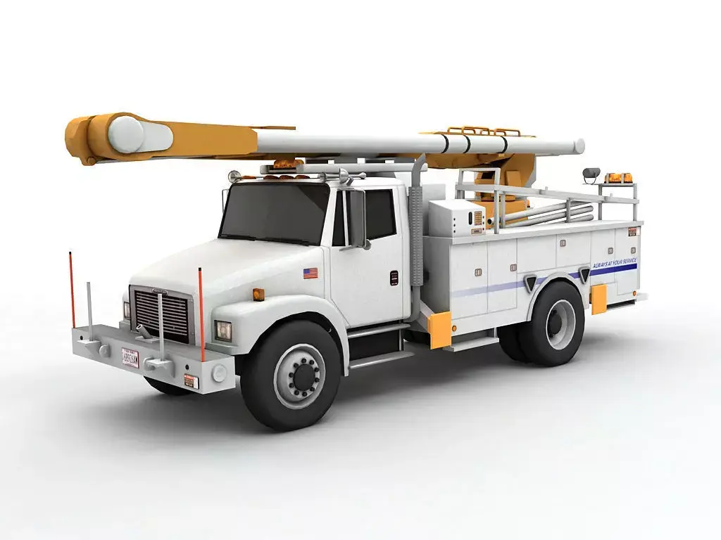  Electricians Utility Truck Low-poly 3D model