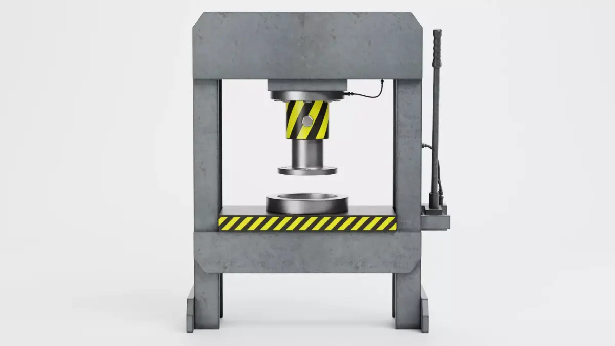 Hydraulic Press V3 - Optimized for Physics Simulations Low-poly 3D model