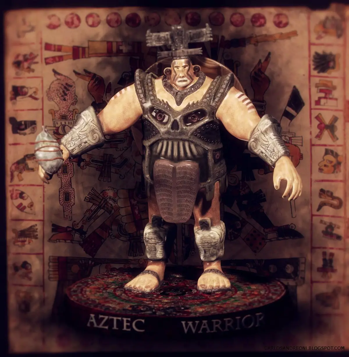 Aztec Warrior 3D Model Low-poly 3D model