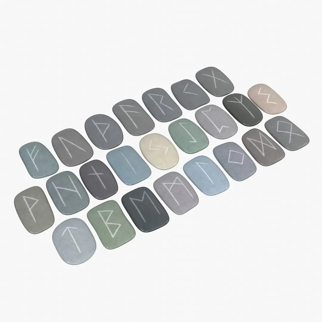Runic Stone Set / Norse Rune Stones Bundle 3D model
