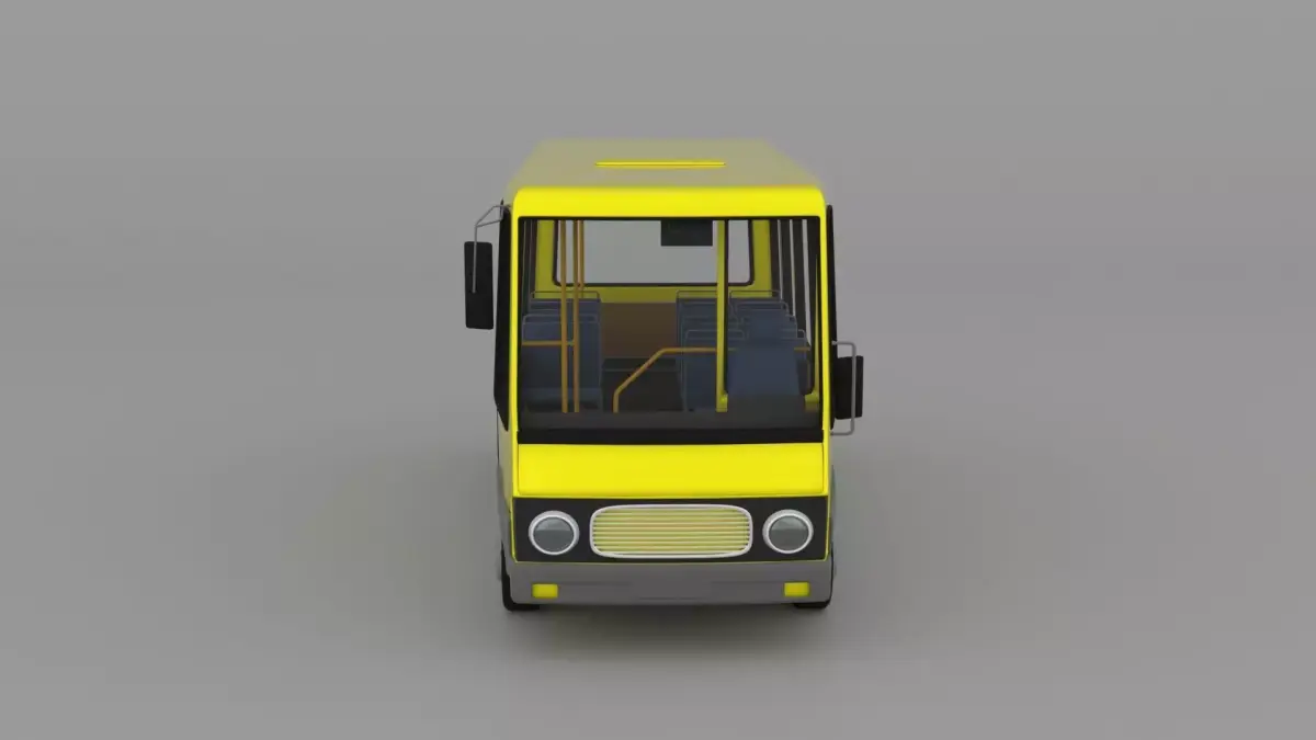 Stylized Cartoon Bus 3D Model  Low-poly 3D model