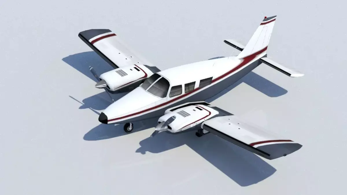 Piper PA-34 Seneca Low Poly Static  Low-poly 3D model