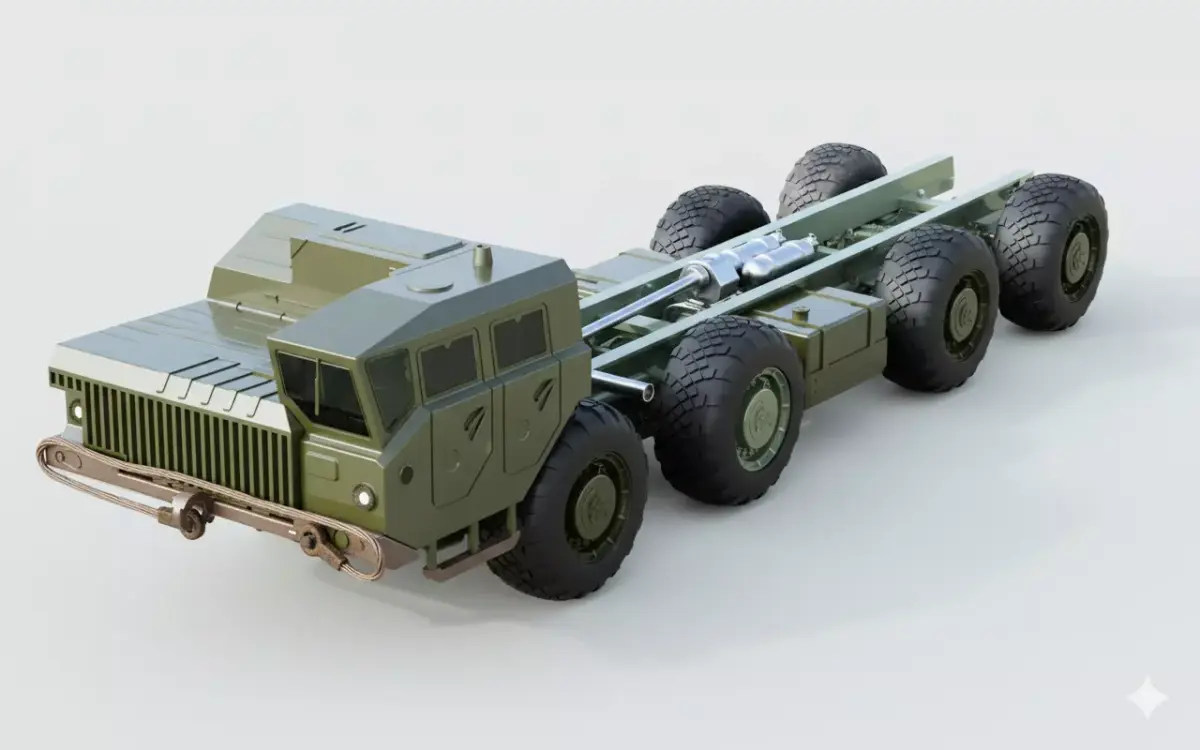 MAZ-543M-1 Military Truck Chassis 3D Model 3D print model