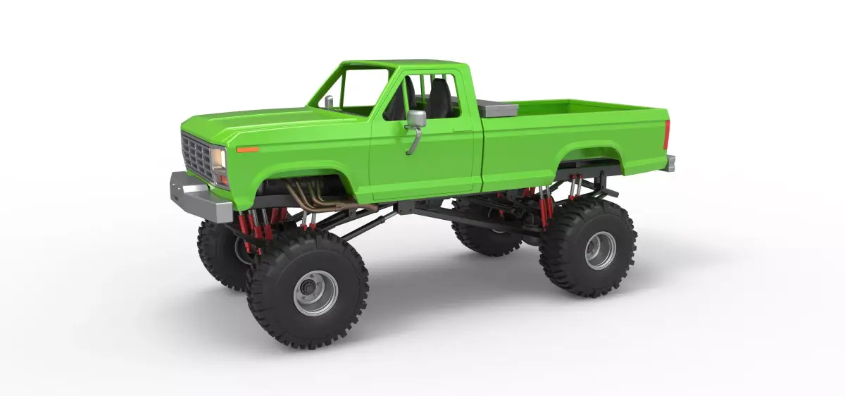 Wheel Standing Mega Truck Scale 1 to 25 3D print model