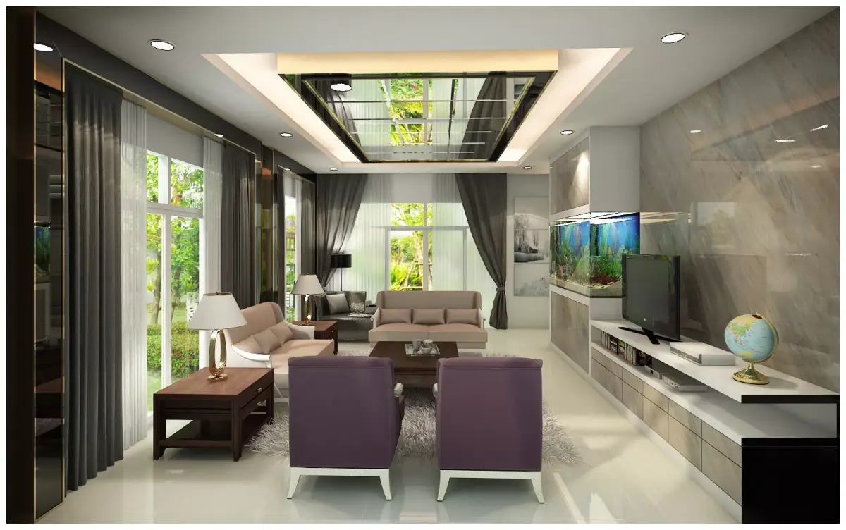 Living room to watch sea fish 3D model