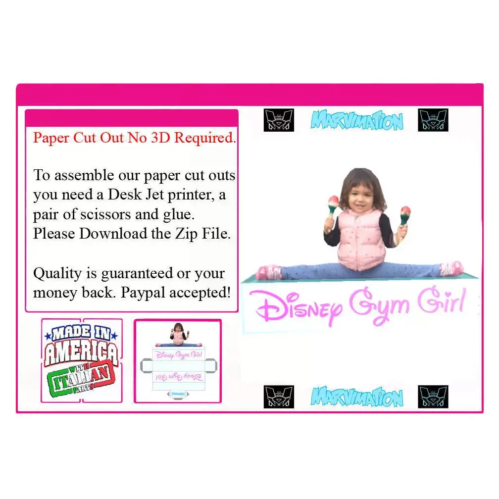 Disney Gym Girl Paper Cut Out Low-poly 3D model