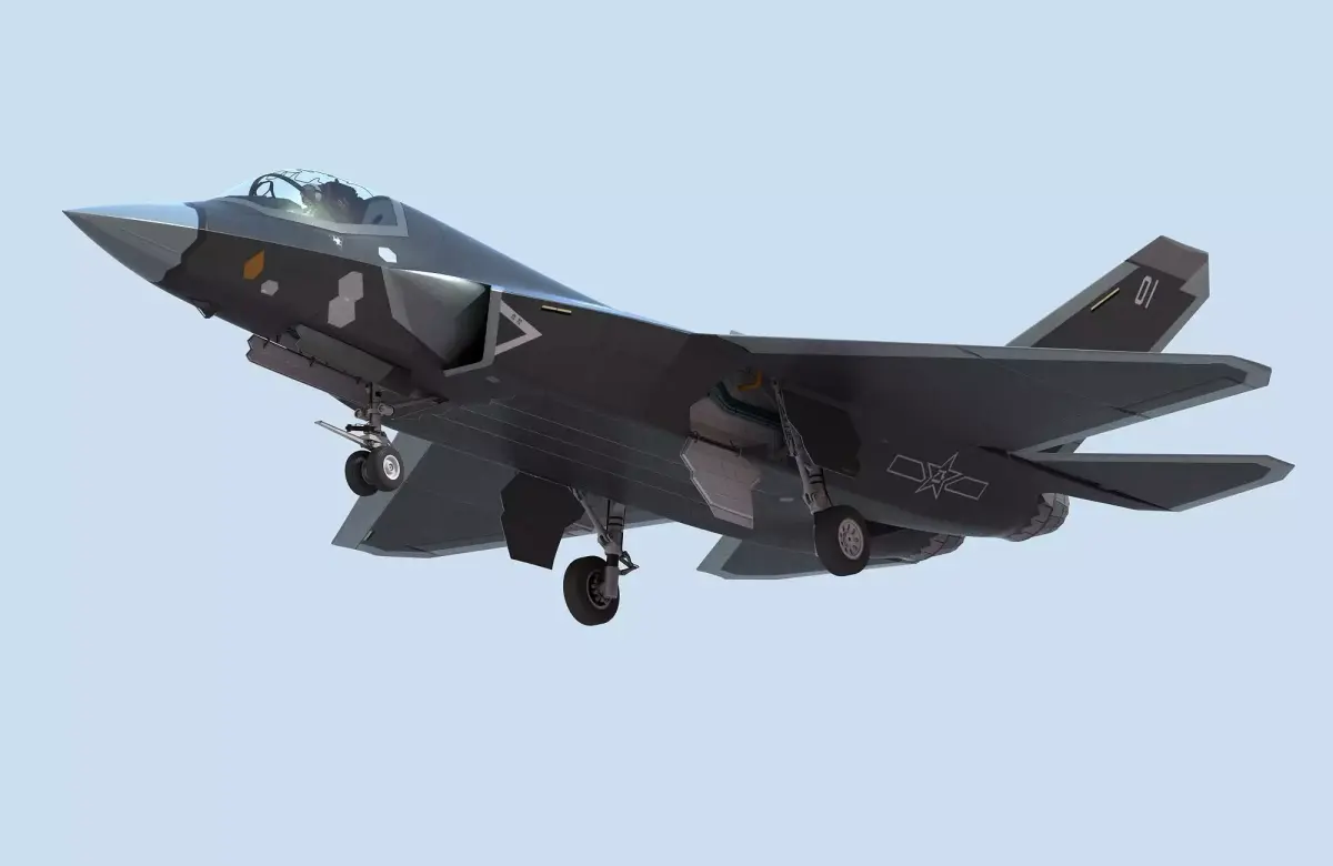 Chinese J35 Stealth Jet Fighter 3D model