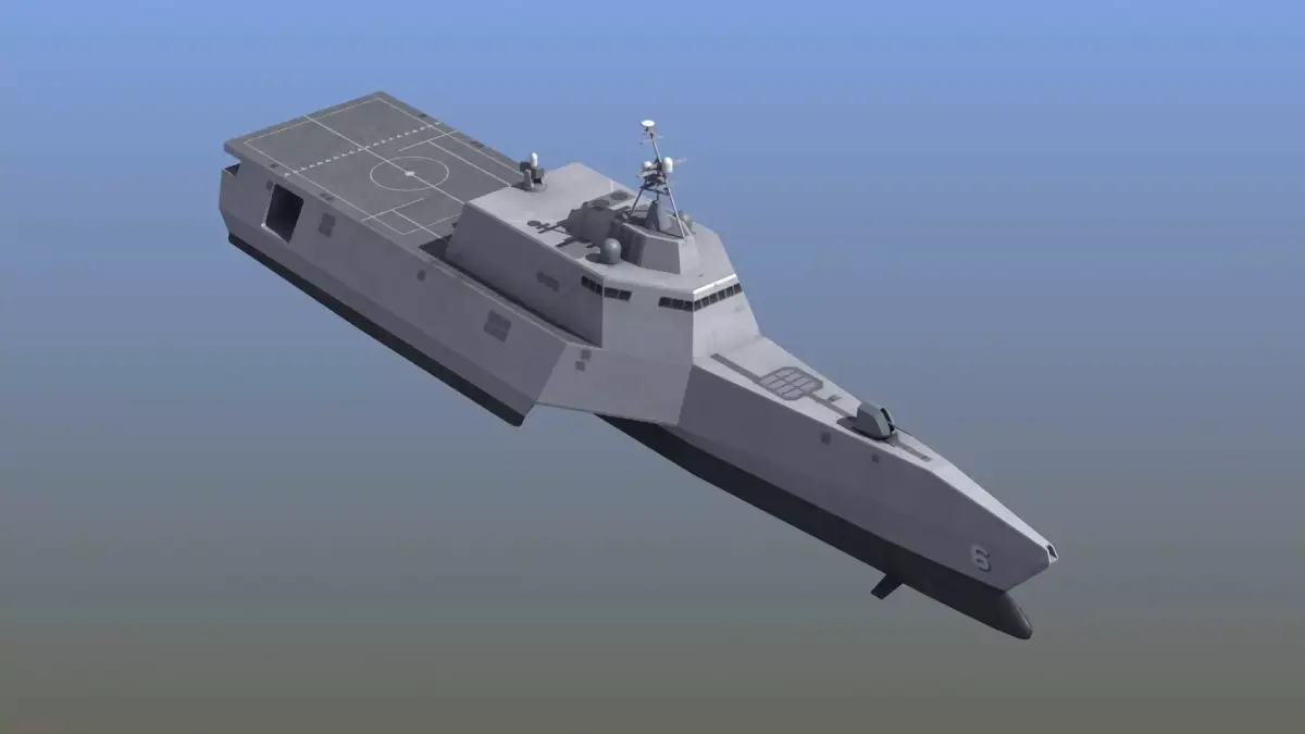 LCS-6 USS Jackson LOD1 Low-poly 3D model