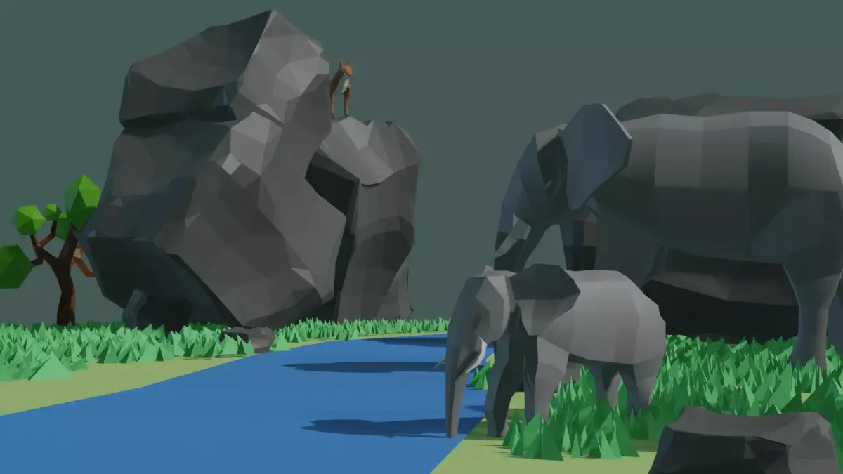 Low poly forest Low-poly 3D model