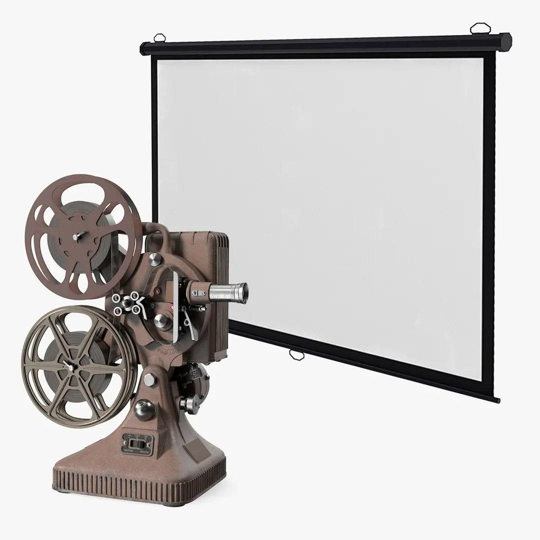 Movie Projector and Projection Screen Collection 3D model