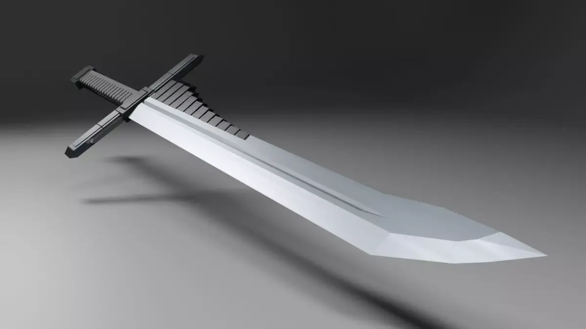 Single Blade Sword Free low-poly 3D model