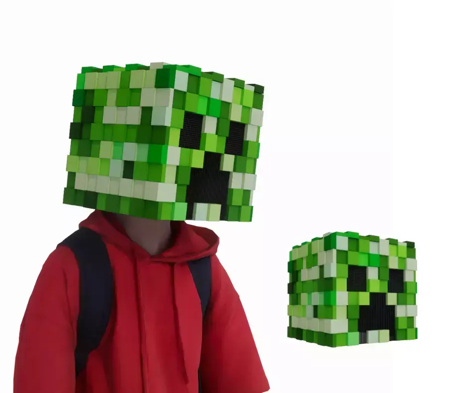 Wearable Minecraft Creeper Helmet 3D model