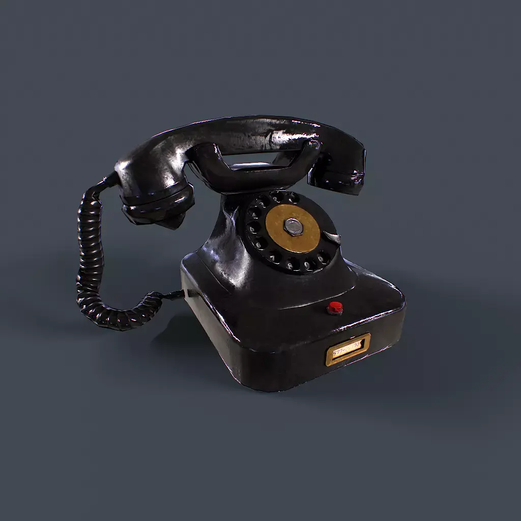 Old Retro Phone v1 Low-poly 3D model
