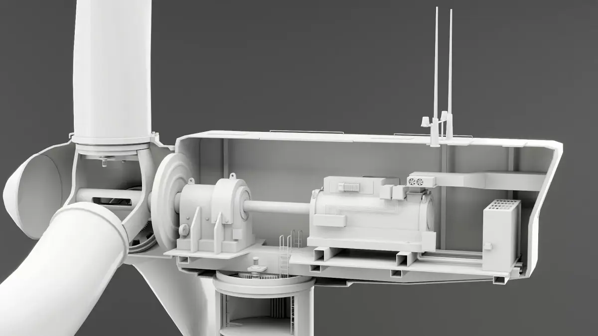 Offshore Wind Turbine Cutaway No Materials 3D model