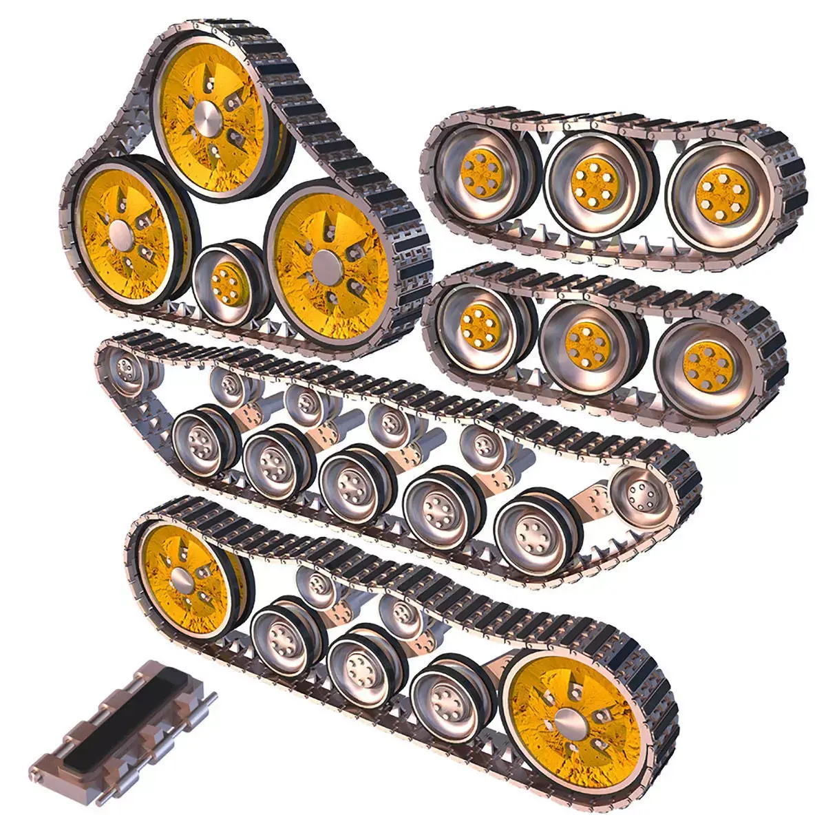 Continuous tracks 3D model