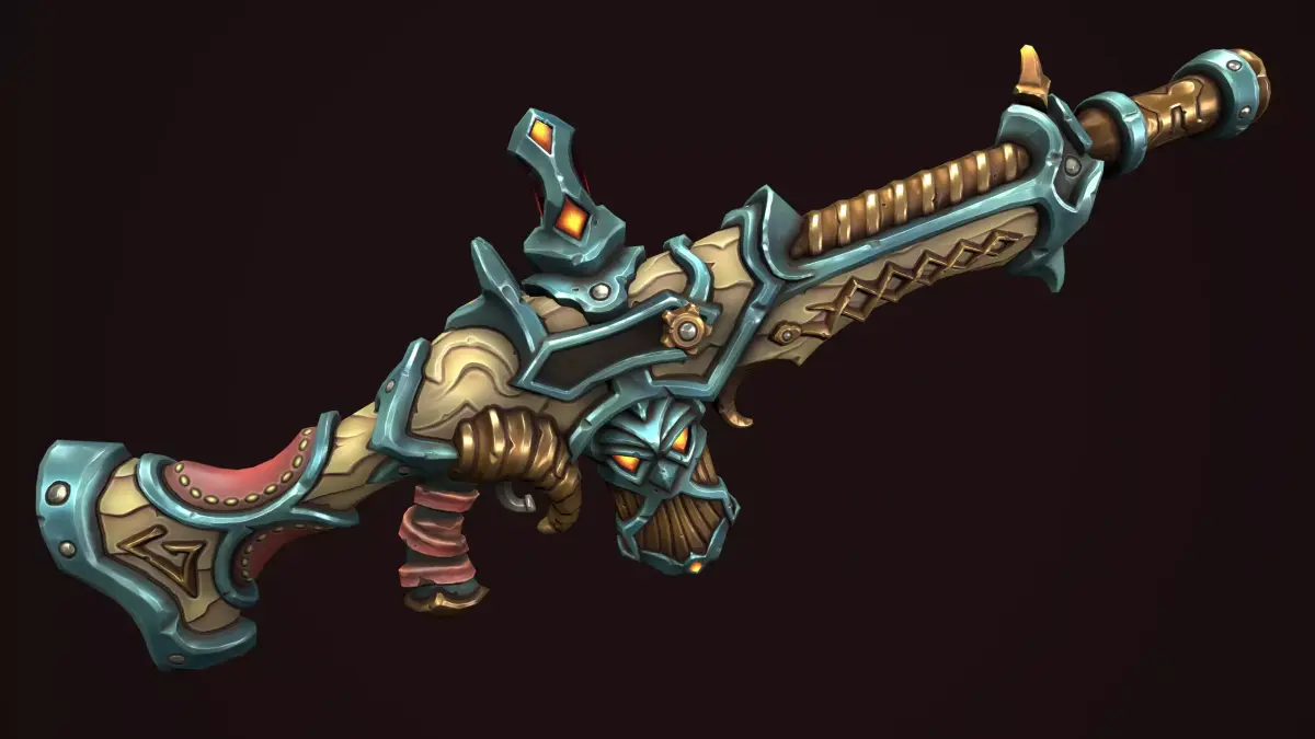 Dwarf assault rifle Low-poly 3D model