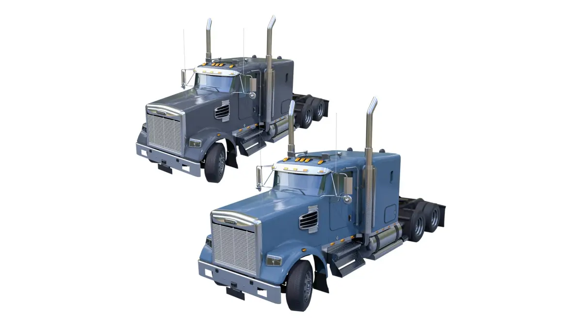 Heavy Truck Chassis 07 Cyan and Grey All PBR Textures 3D model