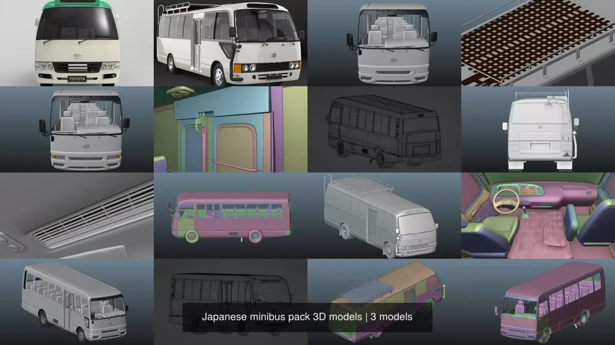 Japanese minibus pack 3D models
