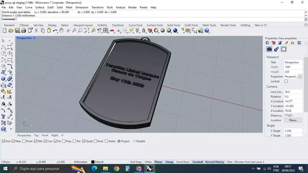 dog tag 3D model