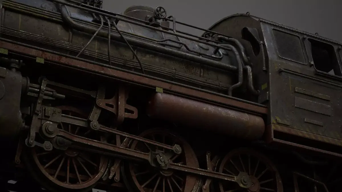  steam-The locomotive  Low-poly 3D model