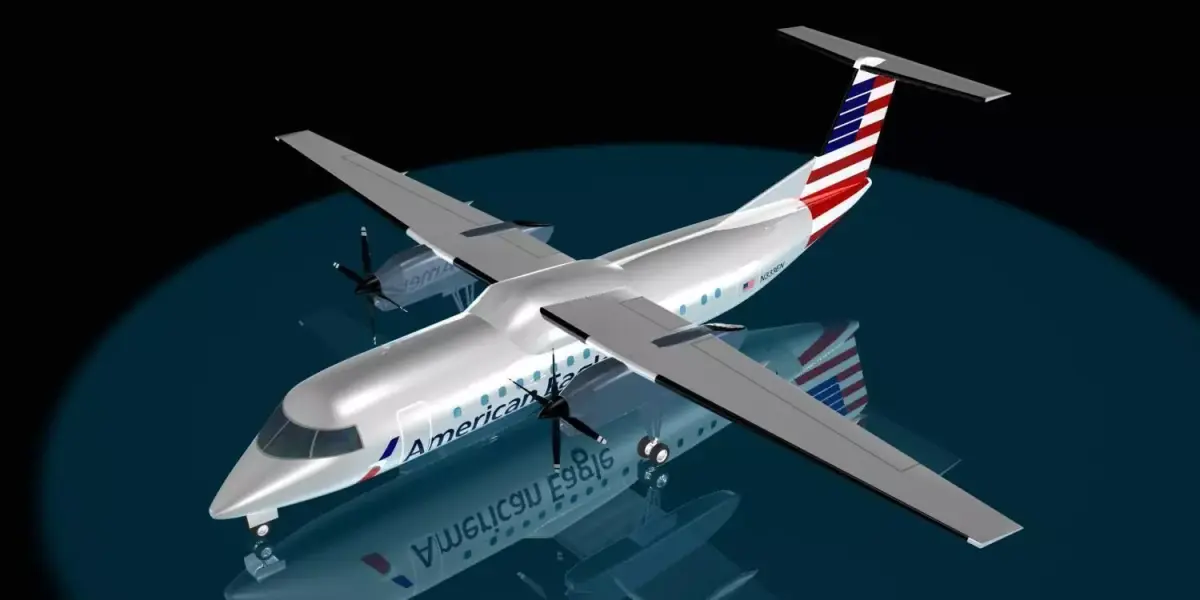 American Airlines dash 8-300 3D model
