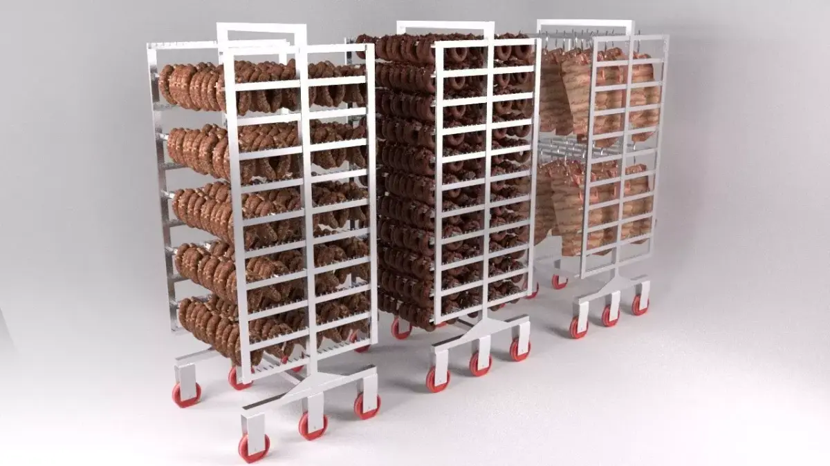 Drying Chamber Dolly Cart Rack 3D model