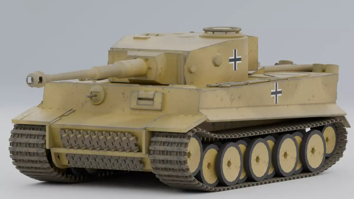 Tiger 1 - PzKpfw VI - WW2 Heavy Tank Low poly 3D model Low-poly 3D model