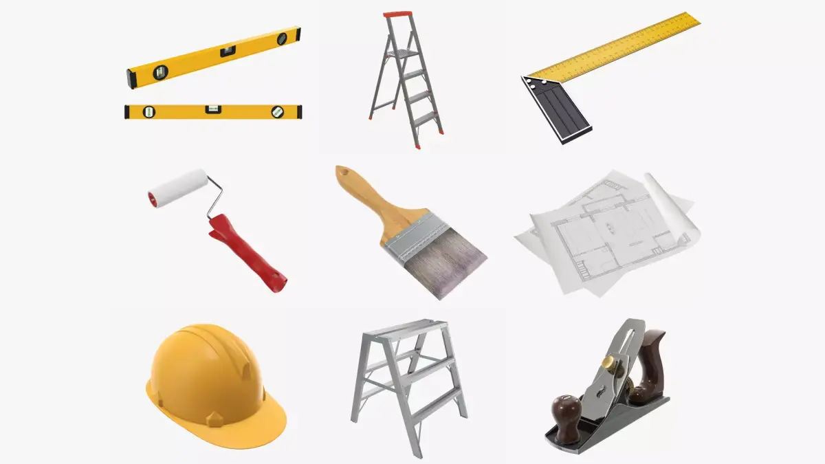 construction tools and accessories 3D Model Pack