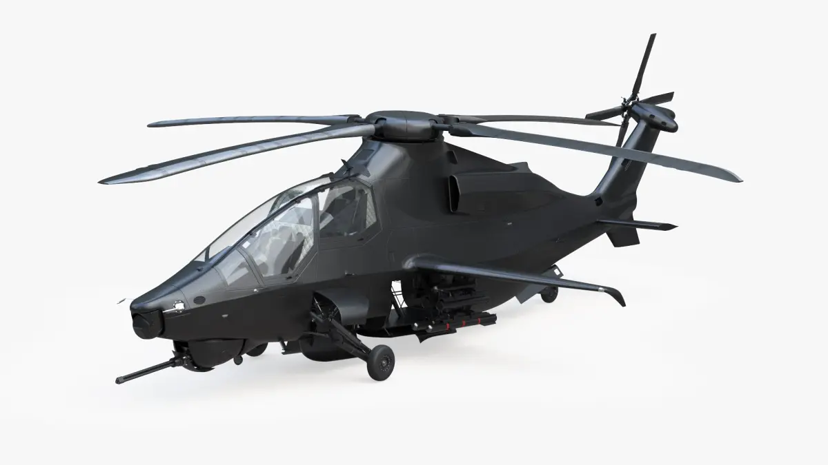 Military Attack Helicopter with Weapon 3D model