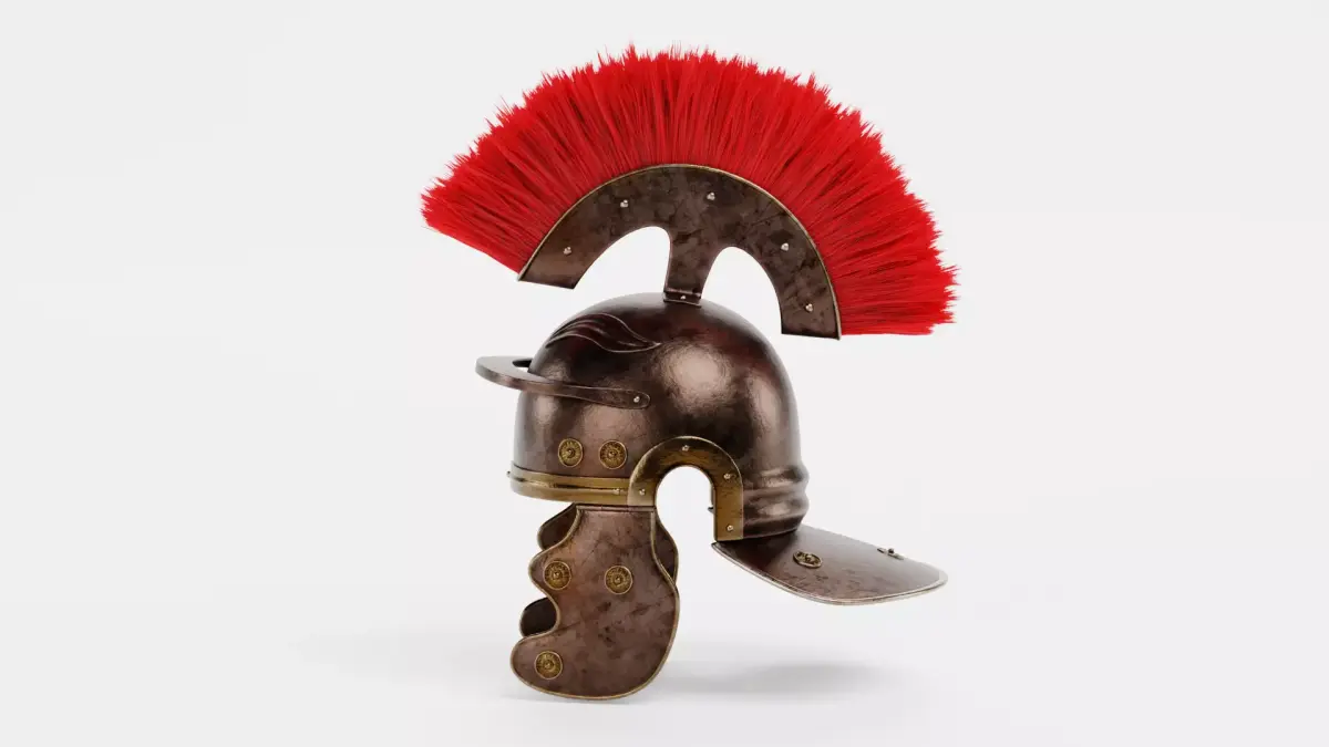 Aged Centurion Helmet - Roman Armor Equipment 3D model