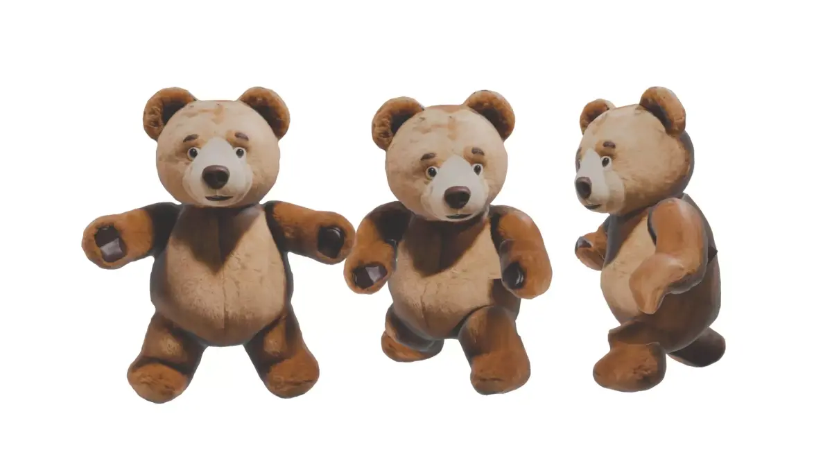 Teddy Bear Rigged and Animated Low-poly 3D model