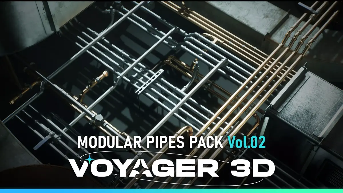 Modular Pipes Pack Vol 02 Low-poly 3D model
