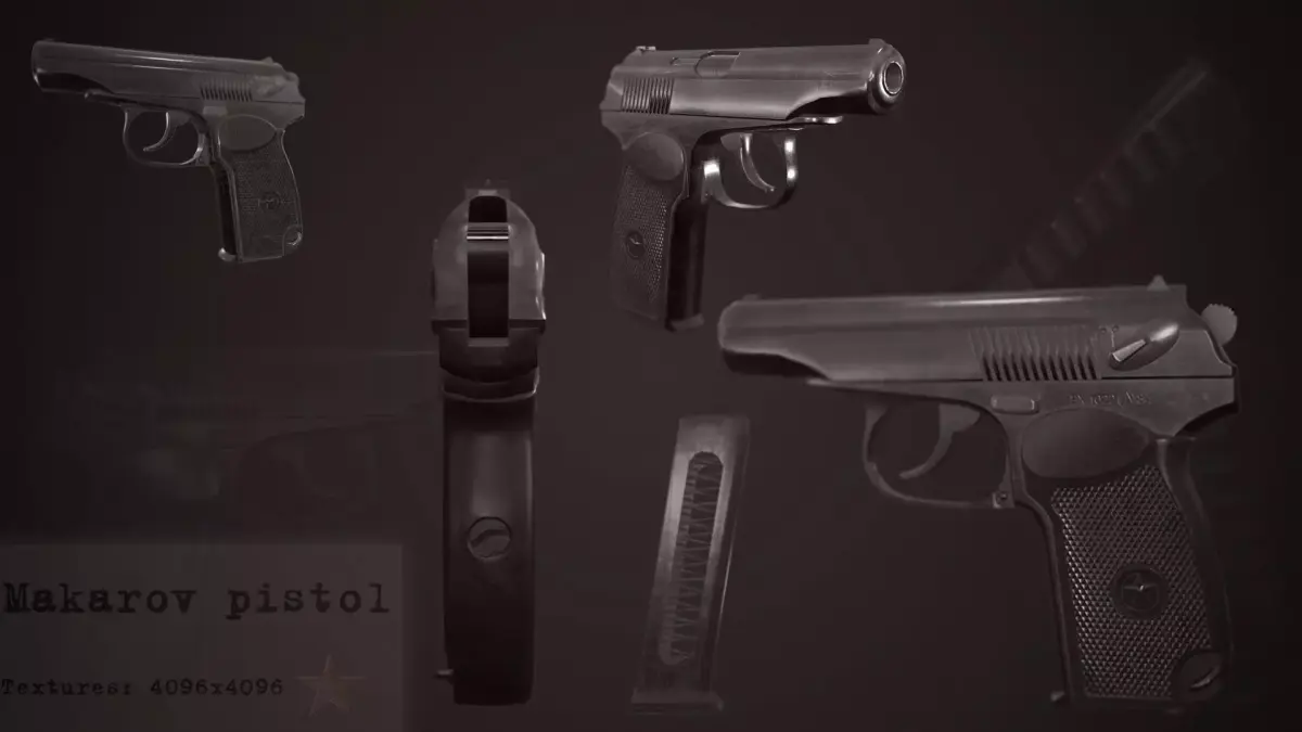 Makarov pistol Low-poly 3D model purchase