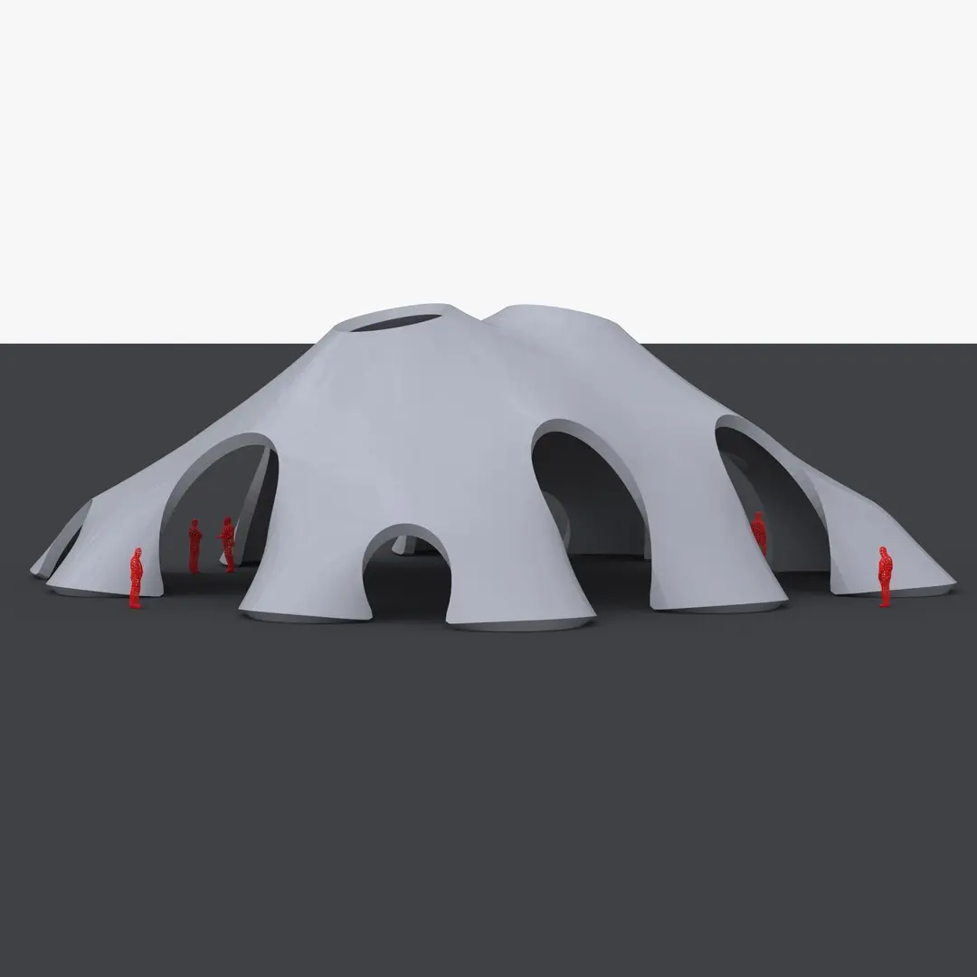 Organic Vaulted Pavilion Structure 01 3D model
