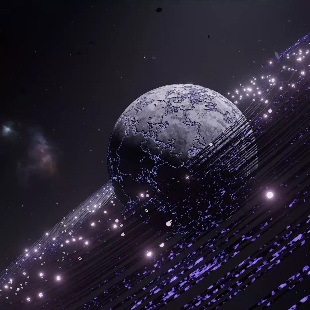Sci-Fi Planetary Explosion by Geometry Nodes Free 3D model
