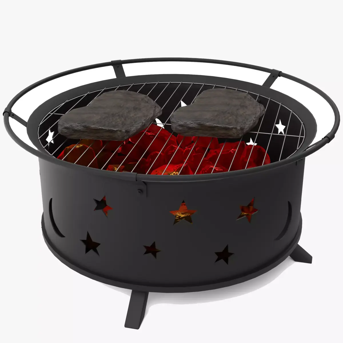 Outdoor BBQ Grill Low-poly 3D model
