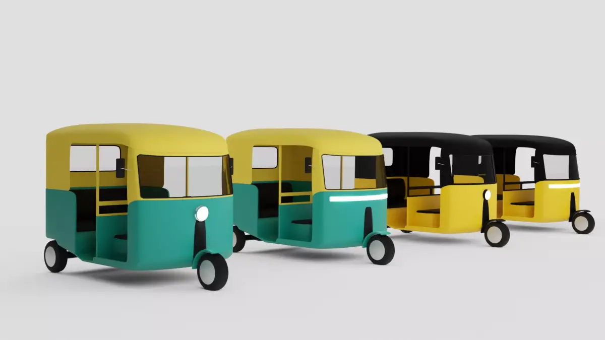 Tuk Tuk or Indian Style Auto Rickshaw Uber Themed 3d Model 3D model