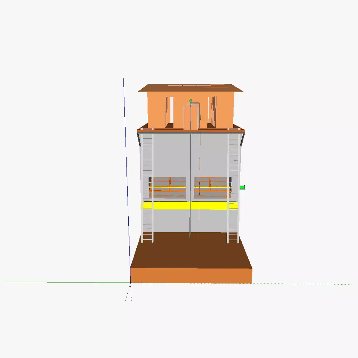 Composting toilet tower 3D model