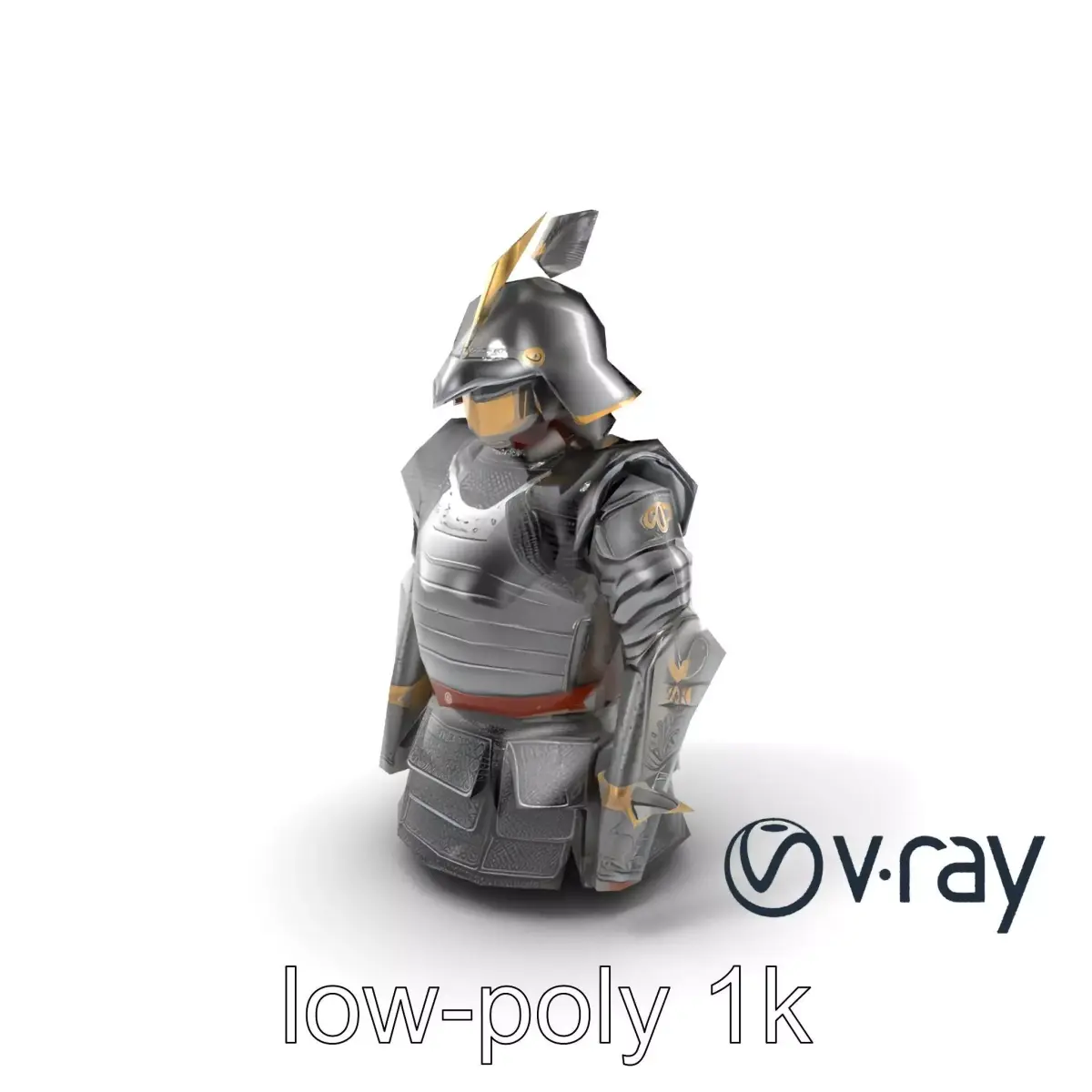 Samurai Knight Armor model pack Low-poly 3D model