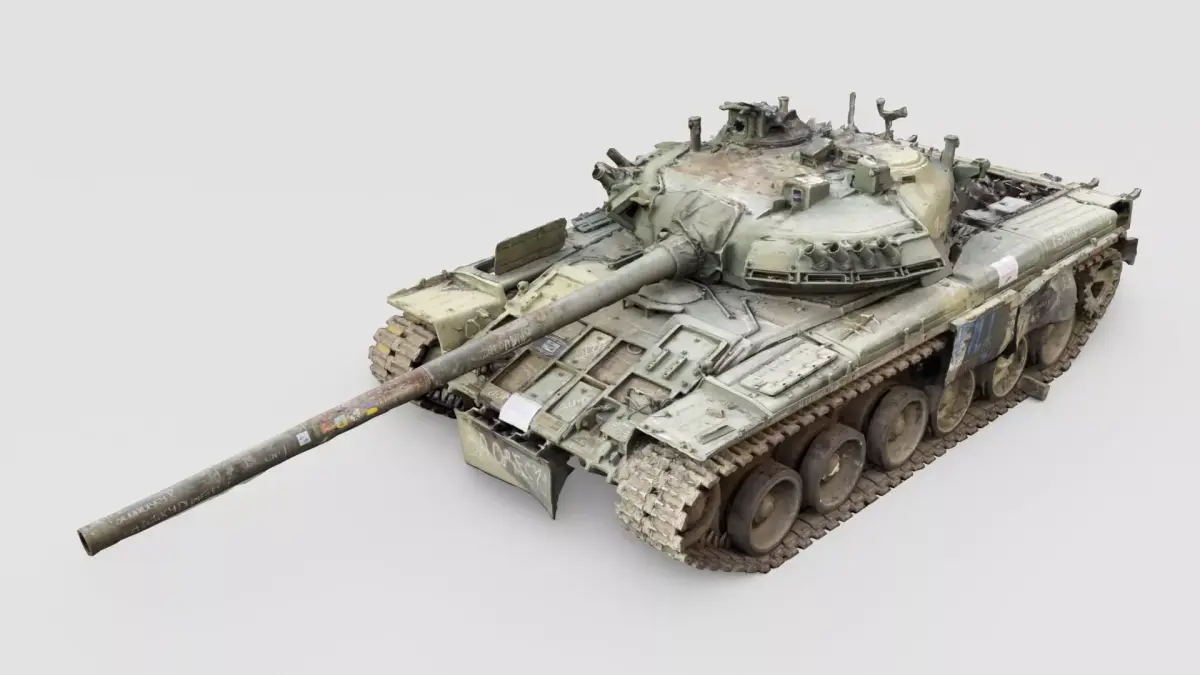 Russian T-72 tank destroyed by Ukrainian army 3D model order