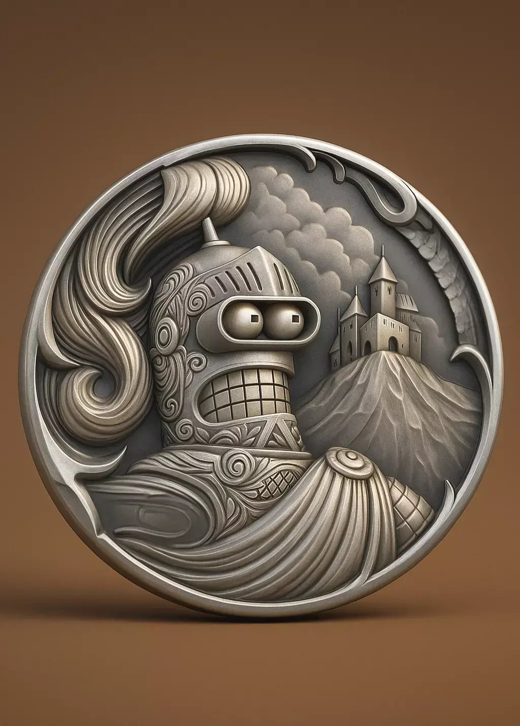 Bender Cartoon Coin Pendant 3D print model