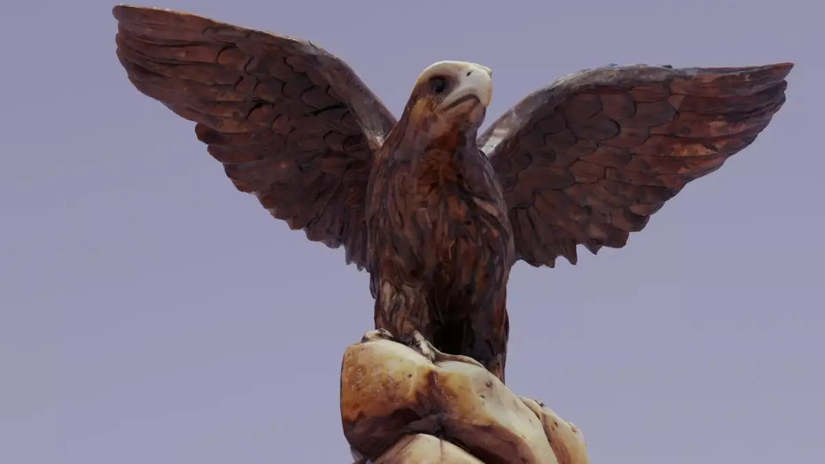 Eagle statuette  Low-poly 3D model