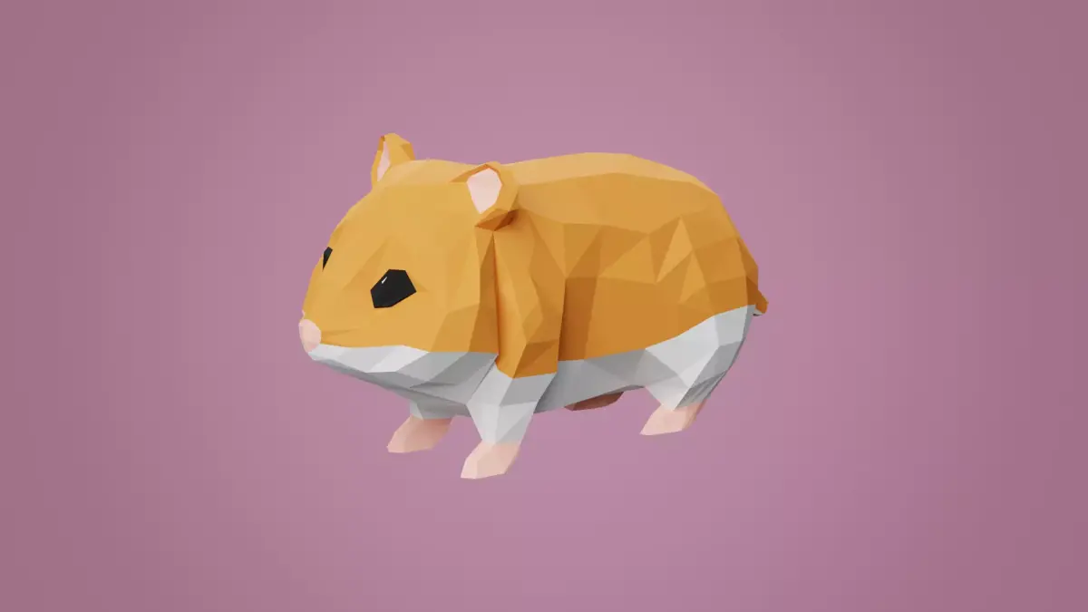 Stylized Hamster Low-poly 3D model